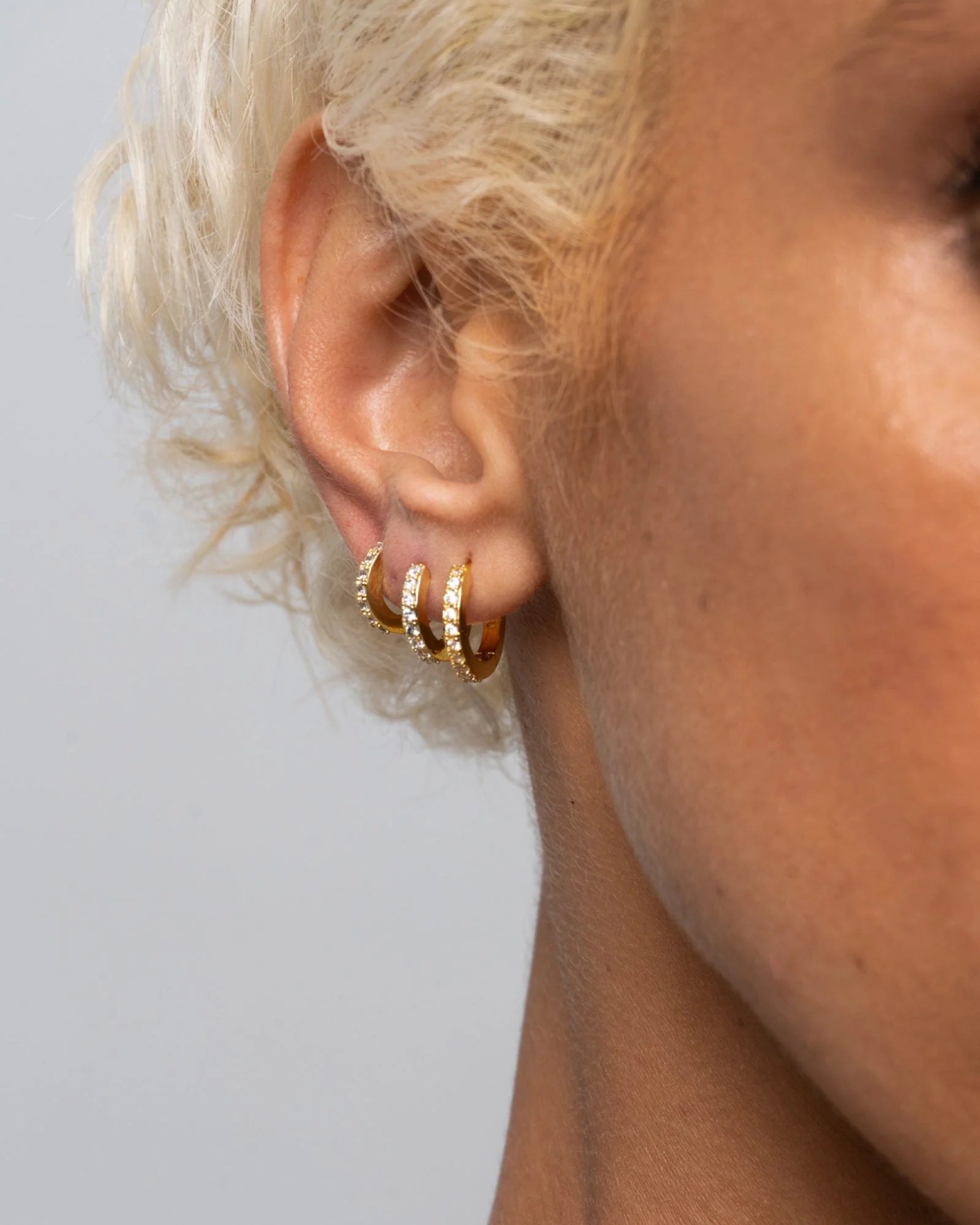 Classic Bejewelled Huggie Earrings - Image 7