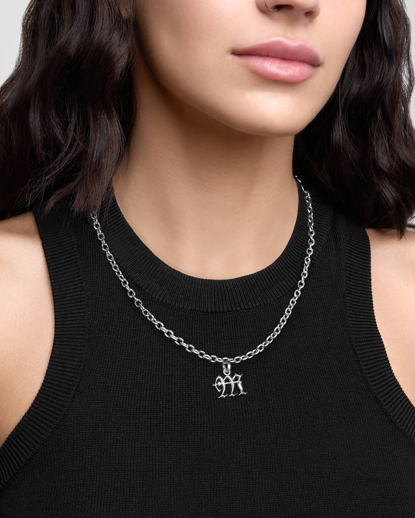 Grid Necklace and Charm Bundle